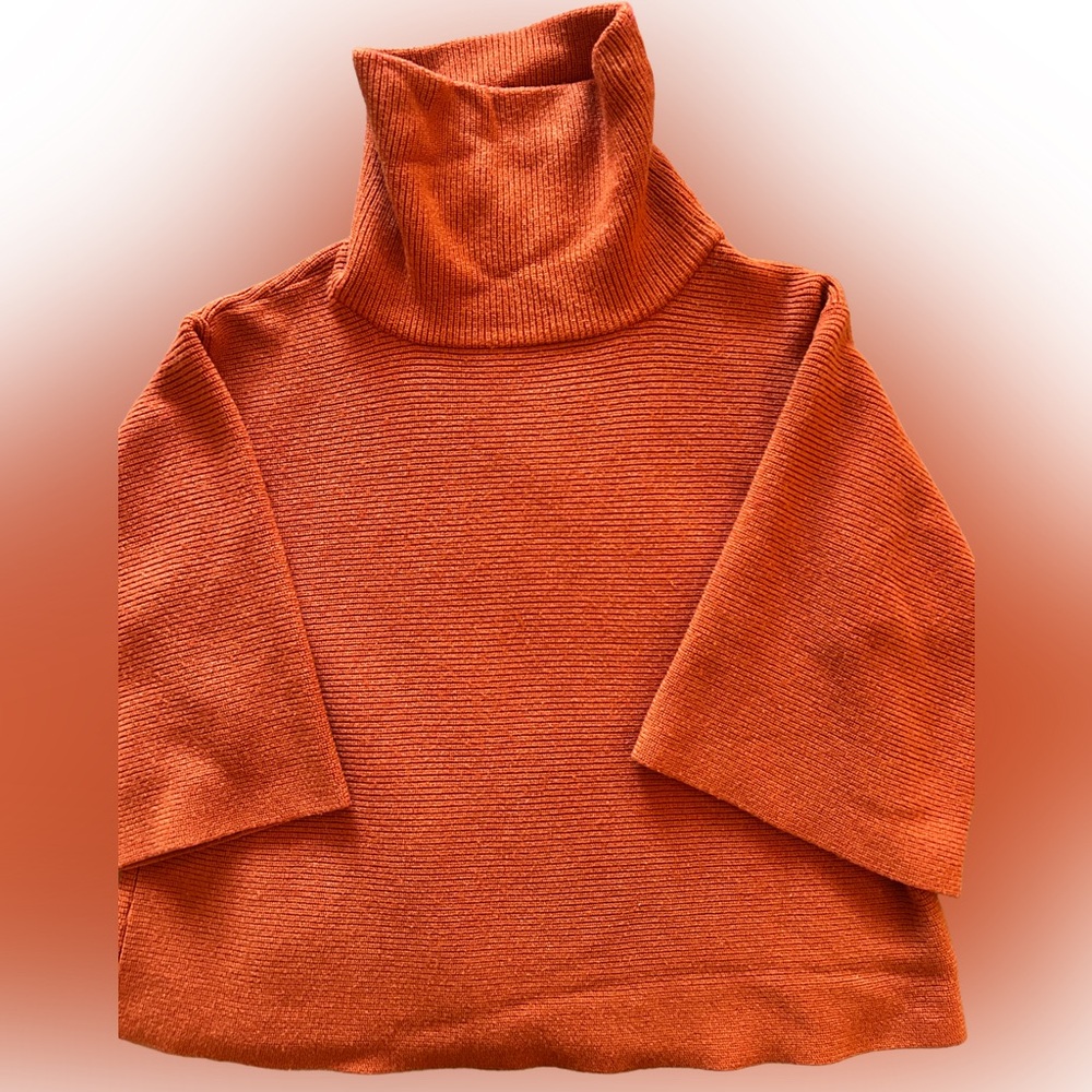 Ellen Tracy Vibrant Orange Cowl Neck Sweater